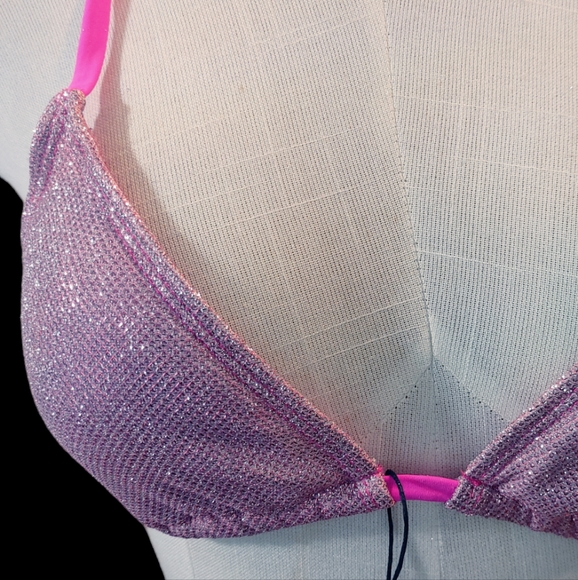 🌸 Hot Pink Sequined String Bikini - Picture 10 of 15